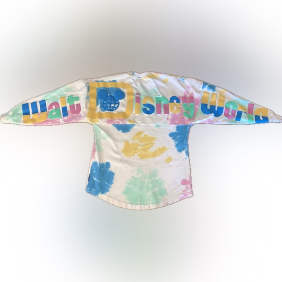 Walt Disney World Spirit Jersey Colorful Tie-Dye Graphic Long Sleeve T-Shirt XS - Picture 1 of 8